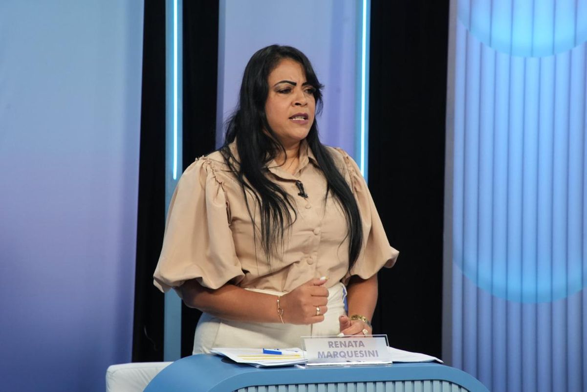 Renata Marquesini, candidata à Prefeitura de Colatina nas Eleições 2024 durante debate na TV Gazeta por Carlos Alberto Silva
