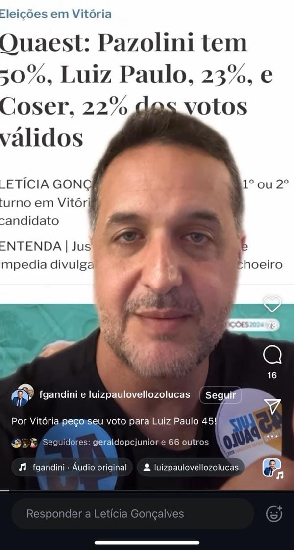 Gandini pede que eleitores votem em Luiz Paulo Vellozo Lucas