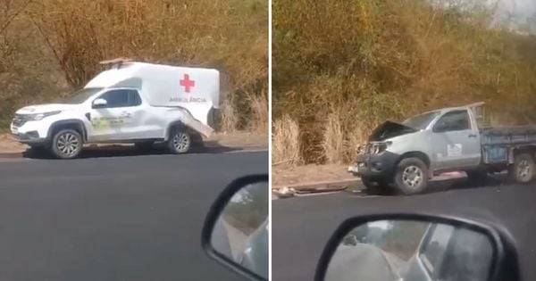 Veículo retornava para Aimorés (MG) após levar uma paciente para realizar diálise no Hospital Santa Casa; a maca onde a paciente se encontrava foi arremessada para fora da ambulância