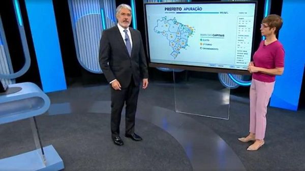 William Bonner e Renata Lo Prete realizaram a cobertura das eleições municipais