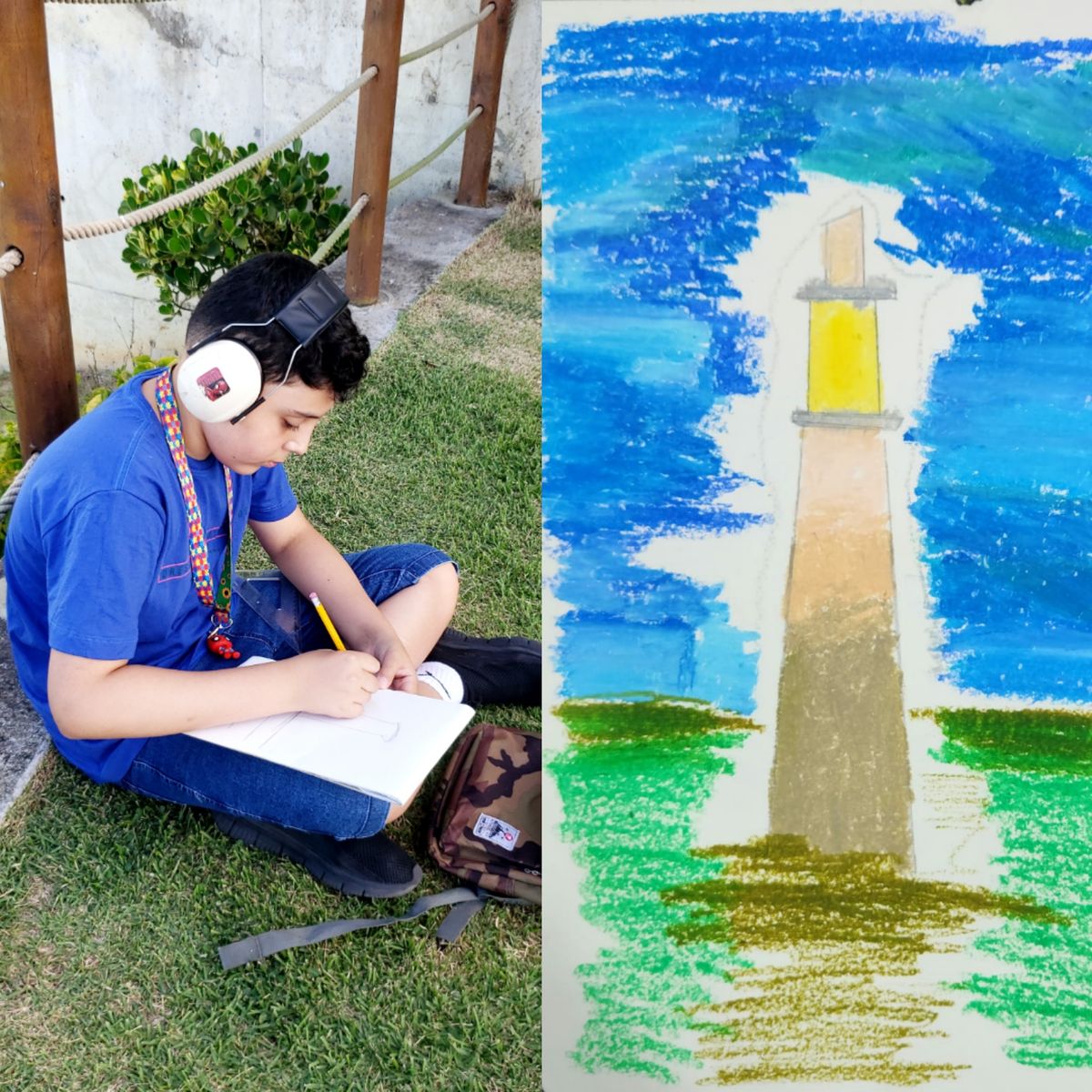 Daniel não abre mão dos estudos nem de pintar