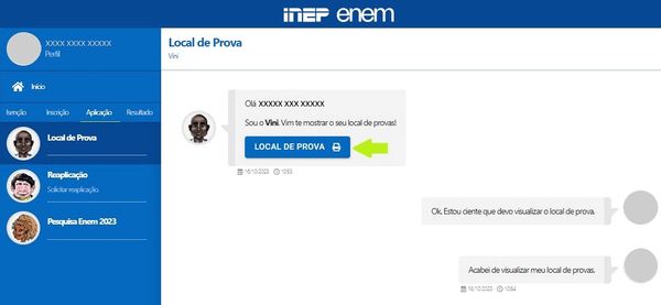 Os candidatos podem acessar a informação na Página do participante