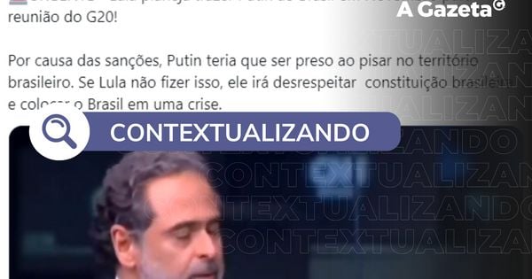 Post nas redes sociais menciona que o presidente da Rússia, Vladimir Putin, que virá ao Brasil em novembro para reunião do G20, teria que ser preso ao pisar no território brasileiro