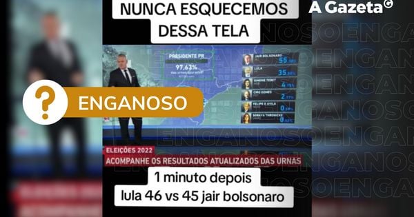 Publicação engana ao usar captura de tela fora de contexto, sugerindo que teria havido fraude na disputa que elegeu Lula (PT) presidente