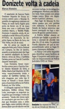 Donizete preso novamente após fugir com Toninho Pavão por Cedoc | A Gazeta