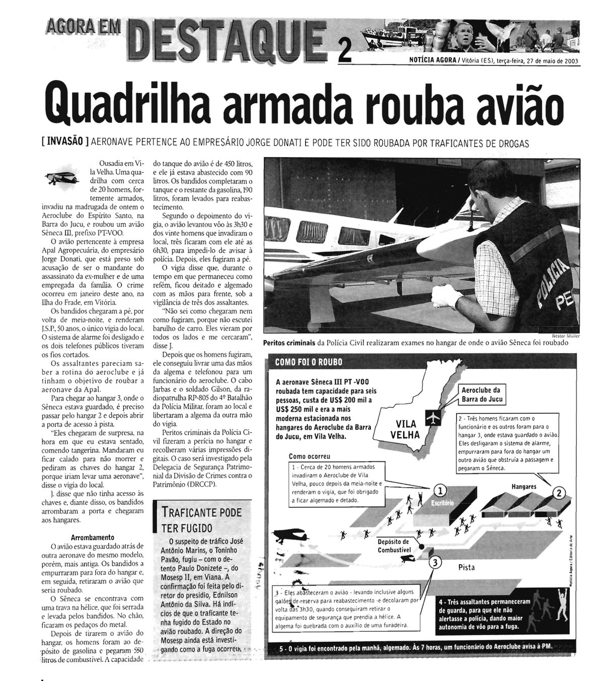 Roubo de avião em Vila Velha