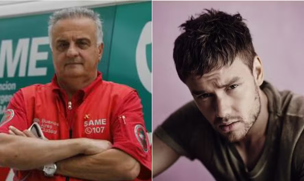 O paramédico Alberto Crescenti e o cantor Liam Payne