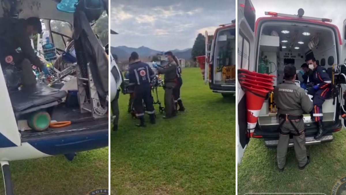 Vítima foi socorrida pelo helicóptero do Notaer