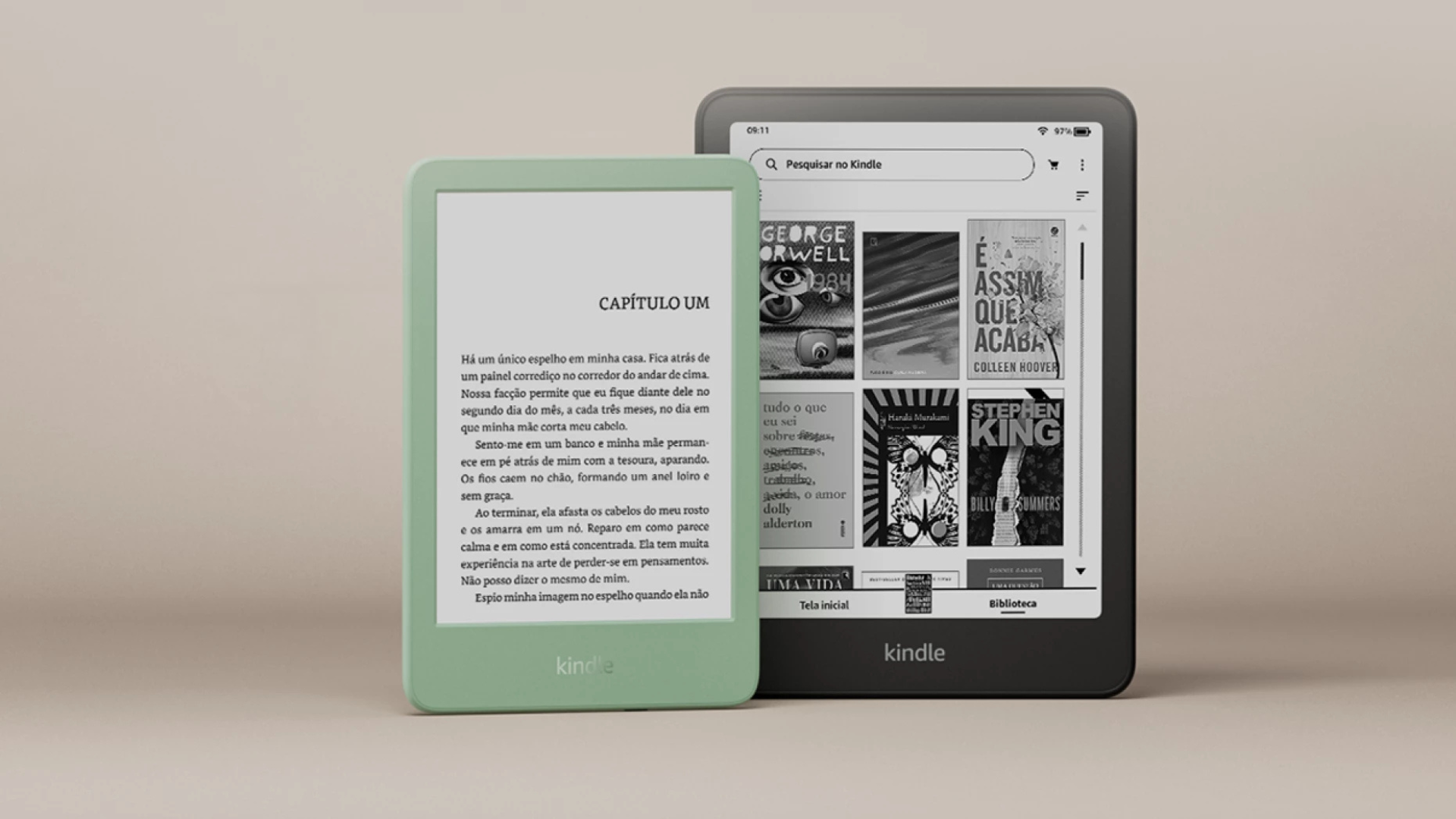 Conheça o kindle mais compacto e o kindle mais rápido. Crédito: Amazon