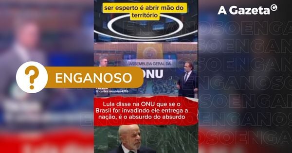 Vídeo é tirado de contexto para enganar e dar a entender que o presidente Lula falou na Organização das Nações Unidas (ONU) que entregaria o Brasil em caso de uma invasão em um possível cenário de guerra – o que não aconteceu