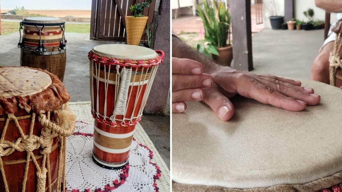 Oficina de Percussão na Casa Thelema, Fundão