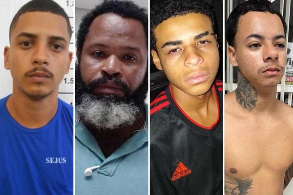 Matheus da Silva Coutinho, 29 anos, Agnaldo Cruz dos Santos, 44 anos, Willen Damasio Pereira, 18 anos e Arthur Martin Santos Rangel foram presos suspeitos de traficar drogas em  Atlântica Ville