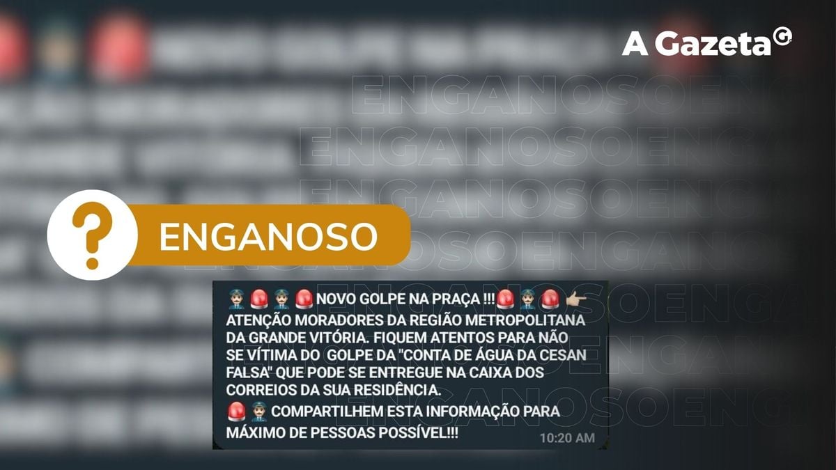 Mensagem que circula nas redes sociais induz cidadãos ao erro diante de nova conta da Cesan