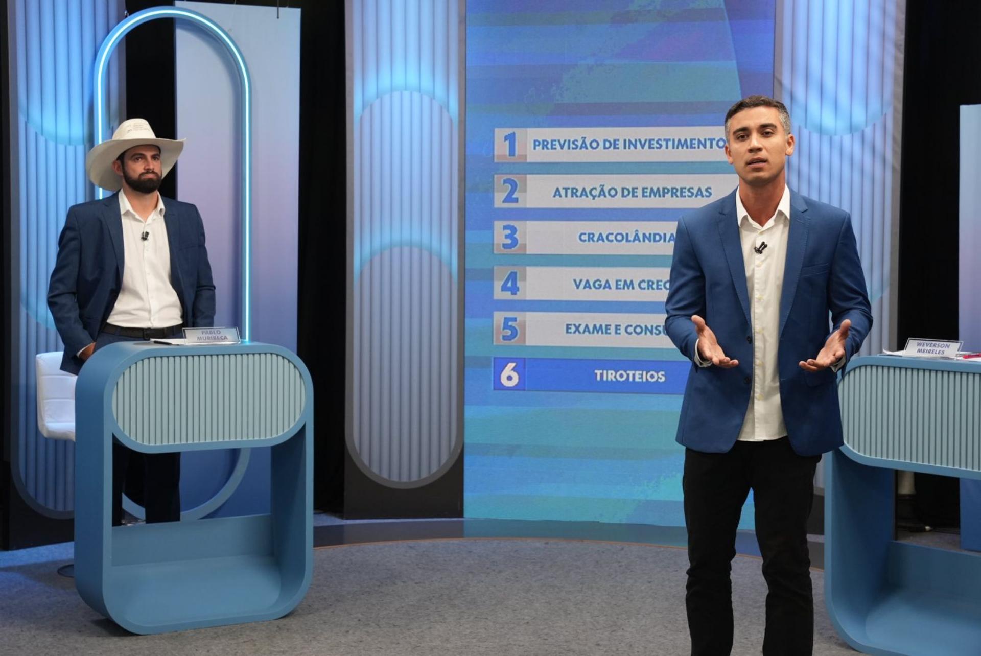 2º turno na Serra: Pablo Muribeca e Weverson Meireles no debate da TV Gazeta       