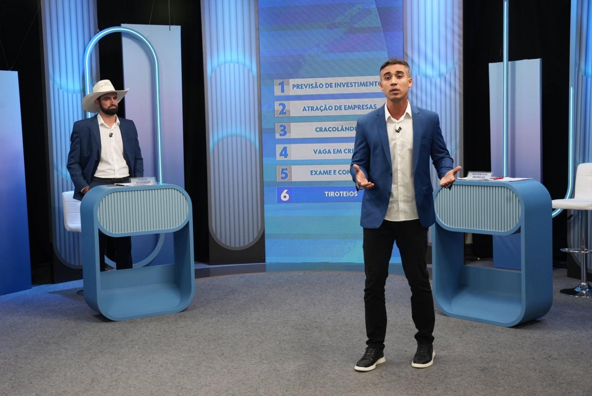 2º turno na Serra: Pablo Muribeca e Weverson Meireles no debate da TV Gazeta       