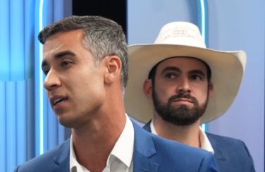 Weverson Meireles e Pablo Muribeca durante debate na TV Gazeta no 2º turno