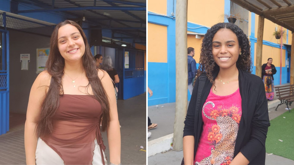 Maria Clara Pimentel, de 19 anos e Carol Sartorio, de 20 anos . Crédito: Isabelle Braconnot