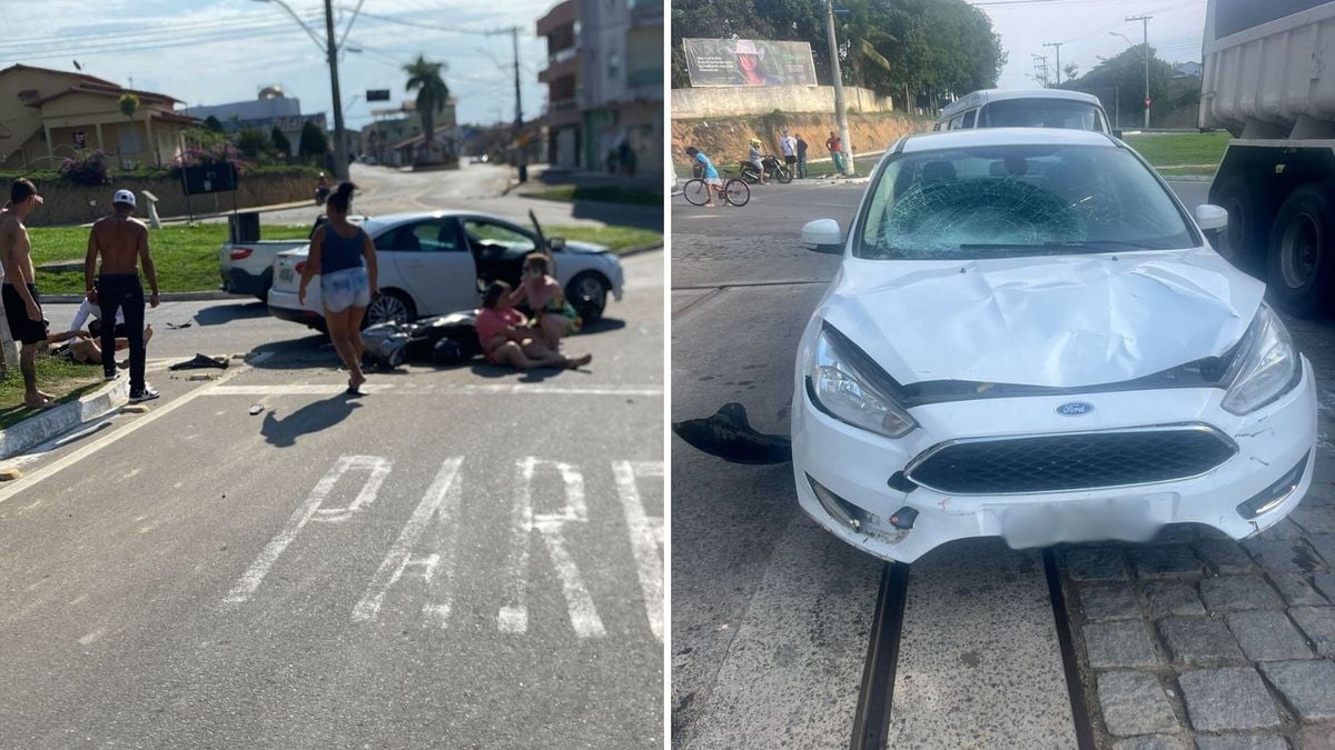 Duas pessoas ficam feridas após batida entre carro e moto em Boa Esperança