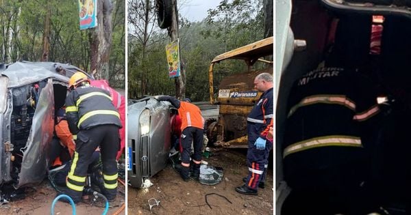 Acidente foi próximo ao km 118, região de Pinga Fogo, na manhã desta terça-feira (29), e veículo foi parar no pátio de empresa; vítima precisou ser resgatada