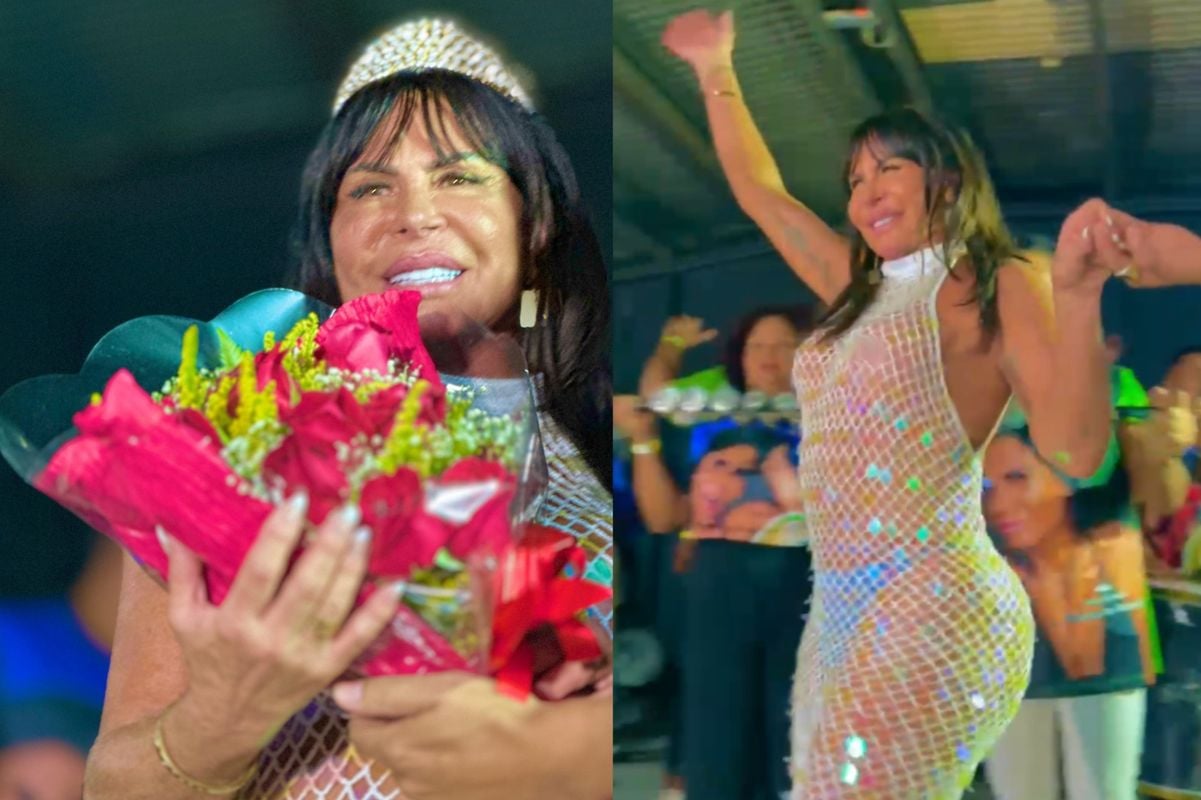 Gretchen recebe faixa de rainha de bateria da escola Independentes de Eucalipto