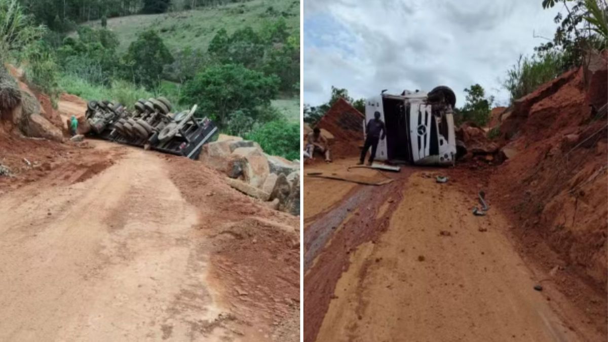 motorista de carreta filma o próprio acidente em Baixo Guandu