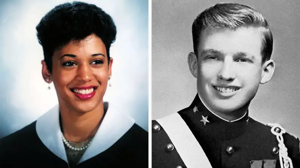Kamala Harris e Donald Trump na juventude