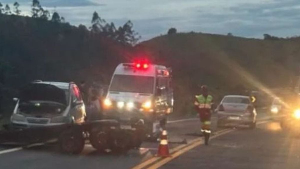 Acidente entre dois veículos causa lentidão na BR 101 em Rio Novo do Sul 