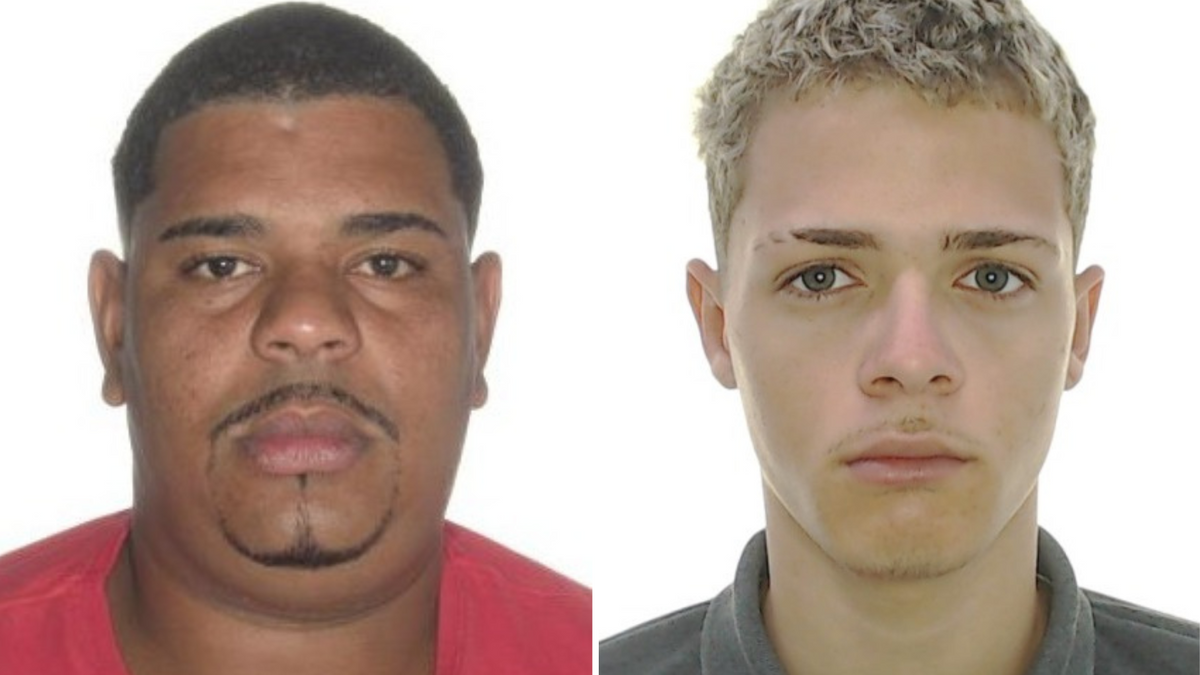 Pablo Henrique Dos Santos Soares (à esquerda) e Vinícius Ferreira Dos Santos, vulgo “Riquinho/Coroa” (à direita), são procurados por homicídios em Vila Velha