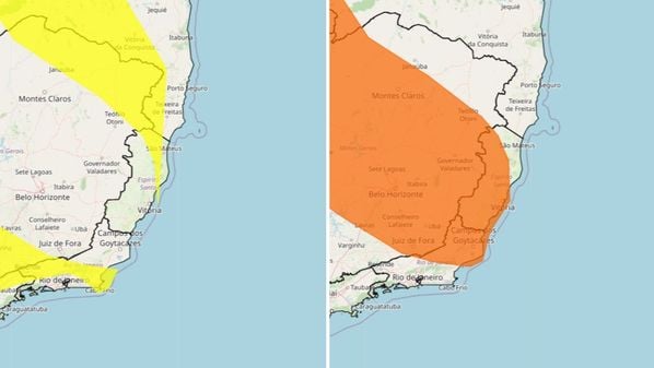 Alertas emitidos pelo Inmet são válidos até as 10h e, em algumas áreas, chuvas podem chegar aos 100mm por dia