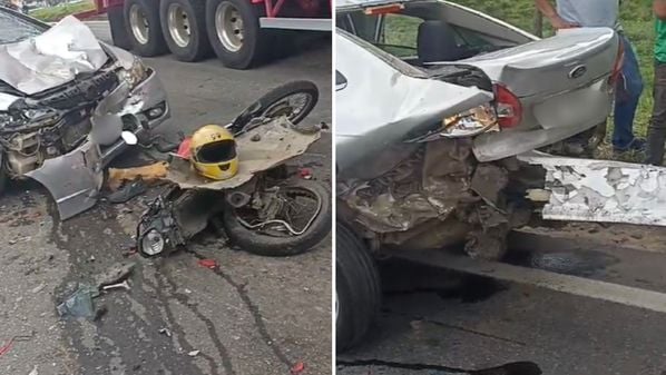 Enquanto policiais atendiam uma batida entre quatro veículos, causada por um motorista embriagado, o condutor de outro automóvel jogou o carro para cima das viaturas que cuidavam da ocorrência; ele também havia bebido