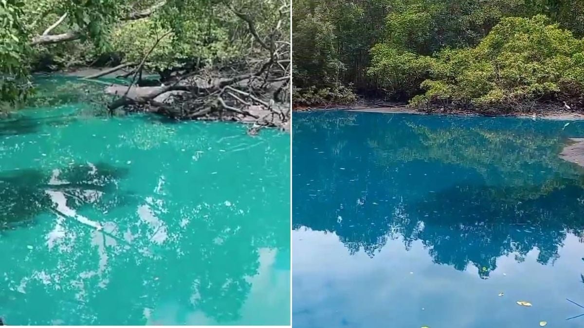 Água azul chama atenção de moradores em Vitória.