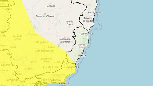 Nas cidades afetadas, as chuvas devem ficar entre 20 e 30 mm/h ou até 50 mm/dia, e os ventos intensos podem alcançar entre 40 e 60 km/h; alerta é válido até às 23h59 de domingo (17)