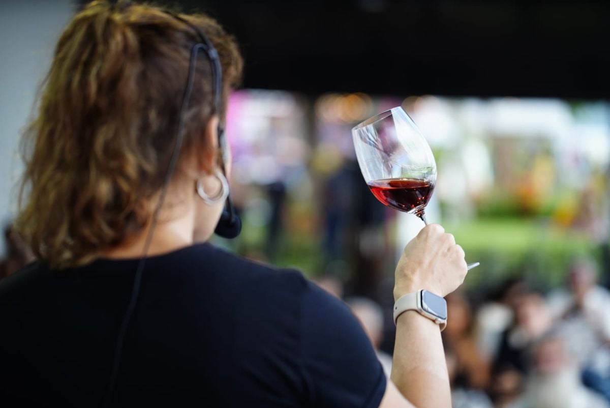 Aula-show sobre vinhos da sommeliere e colunista de HZ Nádia Alcalde no Fest Gastronomia 2024 por Fernando Madeira