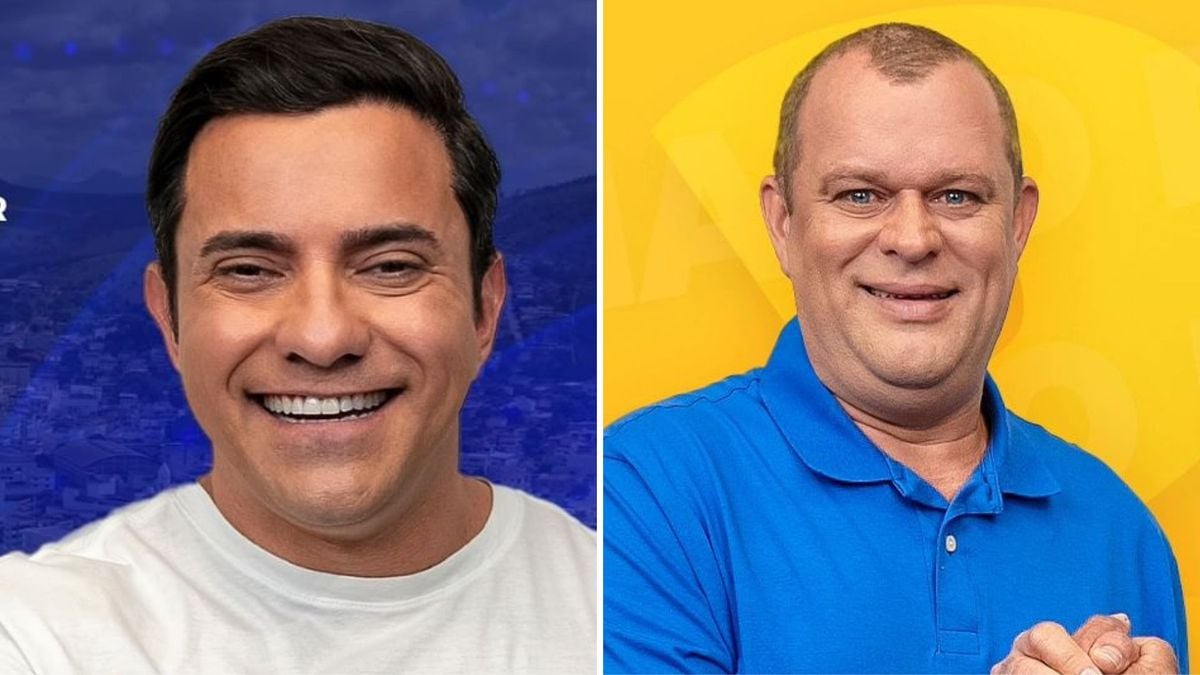 O prefeito Tiago Rocha e o vice eleito, Rogério Lauret.