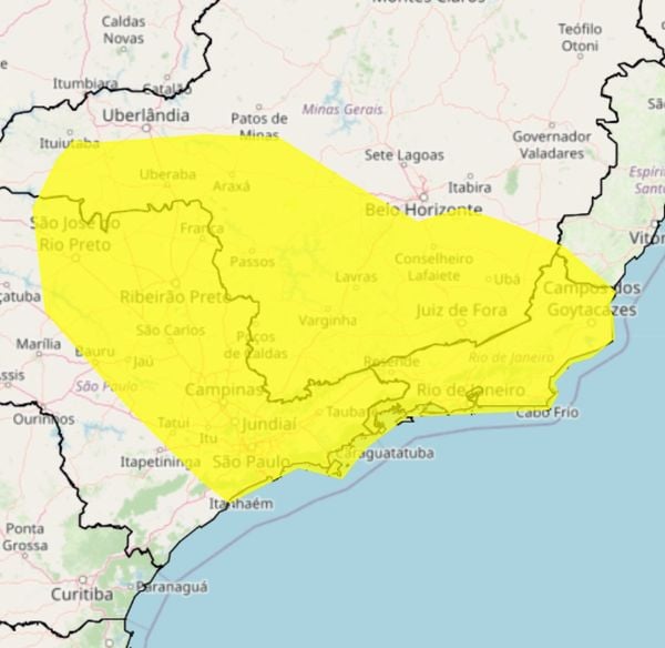  Inmet emite alerta de chuva para municípios da Região Sul