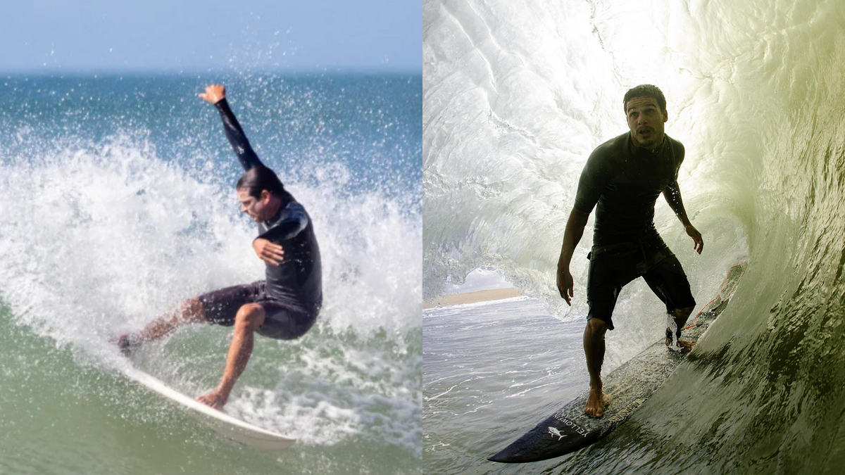 Fábio Sandes e Filipe Lacerda surfando