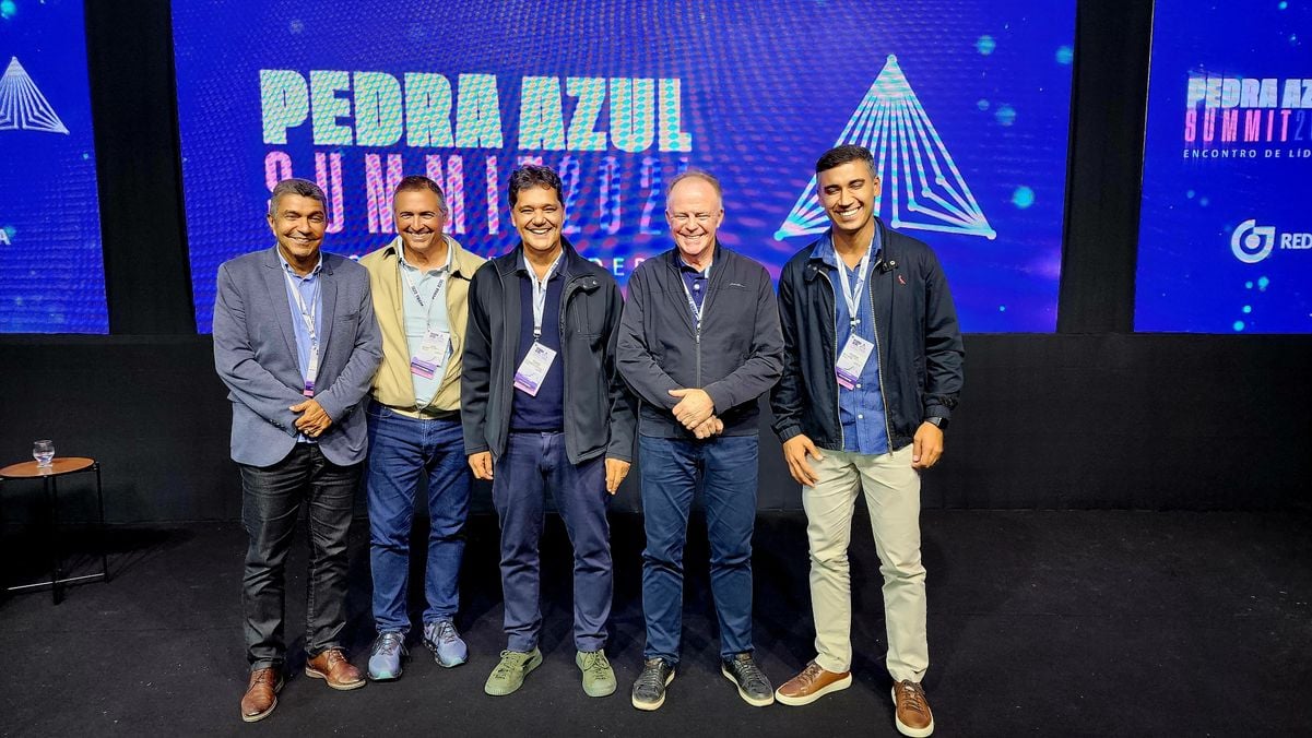 Sérvio Vidigal, Café Lindenberg, Ricardo Ferraço, Renato Casagrande e Weverson Meireles no Pedra Azul Summit