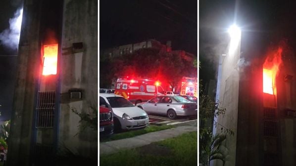 Chamas atingiram imóvel no terceiro andar de prédio; vizinhos dizem que morador não se queimou, mas acabou socorrido por inalar muita fumaça