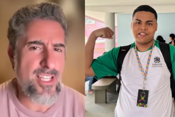 Marcos Mion publica vídeo com Paulo Roberto, o capixaba que viralizou dançando música de 'Moana'