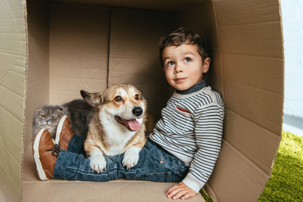 O treinamento pode ajudar nas interações do cachorro com a criança (Imagem: LightField Studios | ShutterStock)