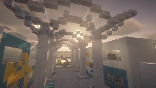 Vídeo do trabalho feito pelo estudante Pedro Henrique - ele recriou a Escola Sesi de Referêcnia no Minecraft - Créditos Sesi Findes Arquivo