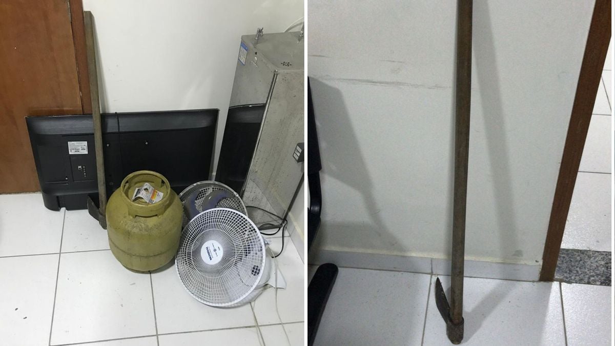 Itens furtados e o machado utilizado no crime foram recolhidos pela PM