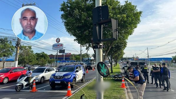 Vítima colidiu com um poste; equipes do Batalhão de Trânsito da Polícia Militar e da Polícia Científica, responsável pela remoção de cadáveres, foram ao local