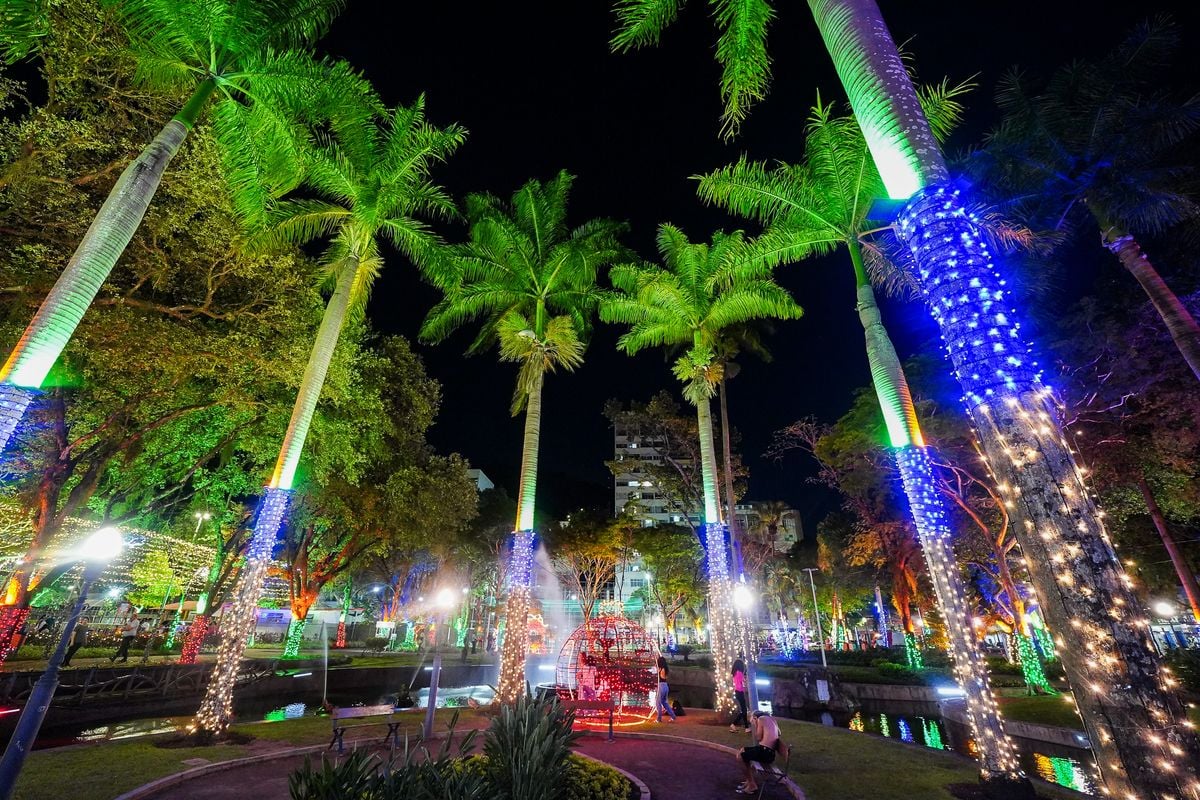 Decoração de Natal no Parque Moscoso, em Vitória