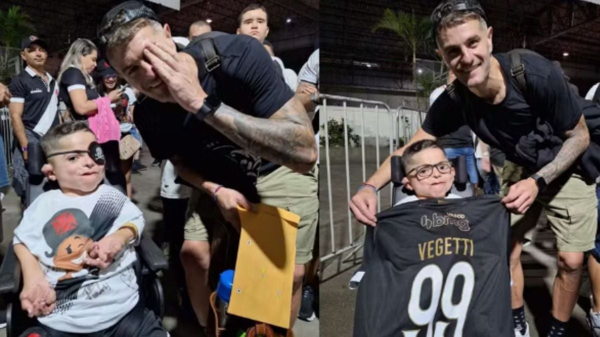 Capixaba Gabriel com o jogador Pablo Vegetti.