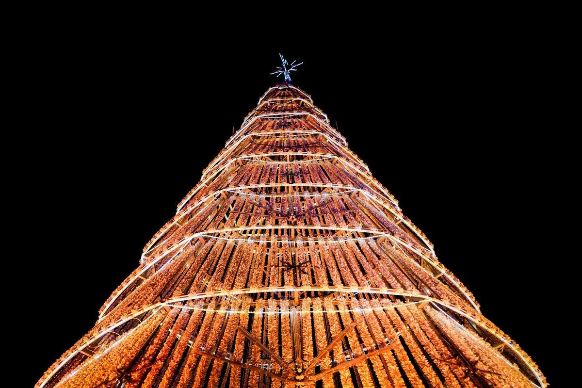 Decoração de Natal no Parque da Cidade, na Serra