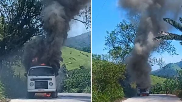 Causas do incêndio estão sendo apuradas; prefeitura lamentou o ocorrido e disse que no momento do incidente não havia alunos no veículo terceirizado