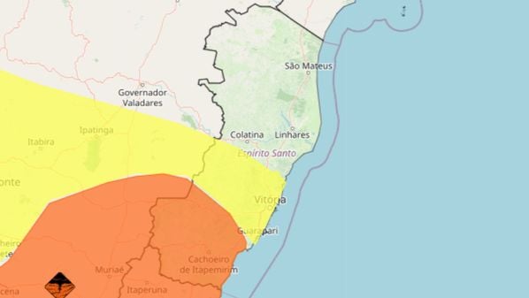 Os avisos meteorológicos são classificados como perigo potencial e perigo (mais grave), com validade até a manhã desta quarta-feira (11)