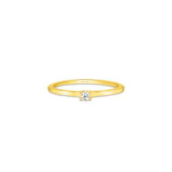 Anel Solitário Classic em Ouro Amarelo 18k com Diamante 0,05 ct 