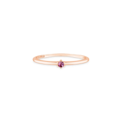 Anel Solitário Colors em Ouro Rosé 18k com Topázio Vermelho